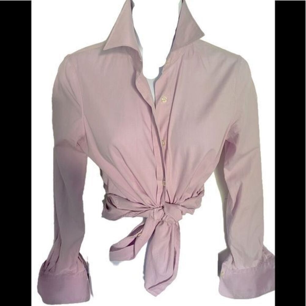 Camicissima Button Down Shirt - 40 ( 4) pink cotton , made in Italy, Mil…